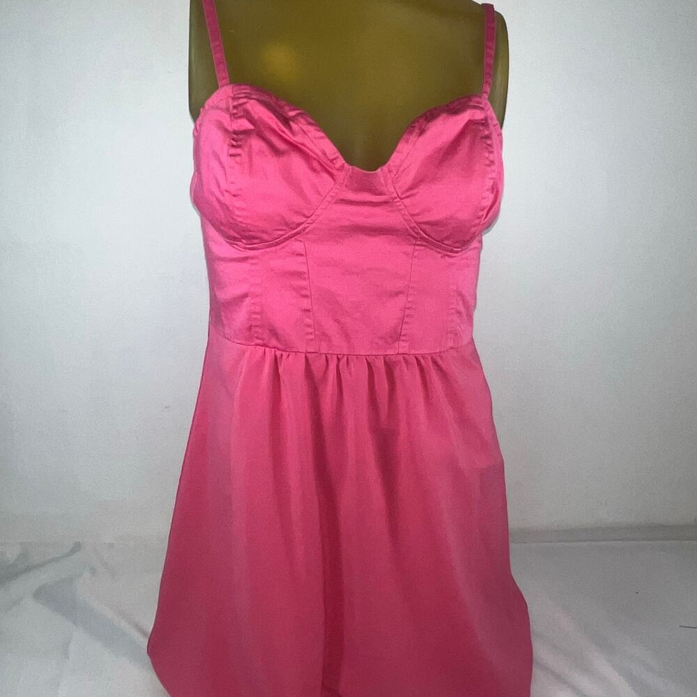 G by Guess Pink Adj Strappy Dress Summer Baby Doll Bustier Mini Sun Dress Large